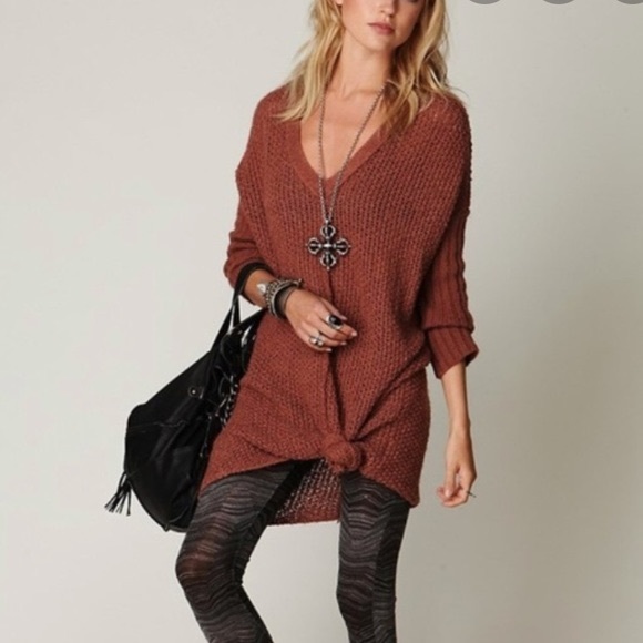 FREE PEOPLE TUNIC TOP BLUSH GENTEEL SWEATER DRESS